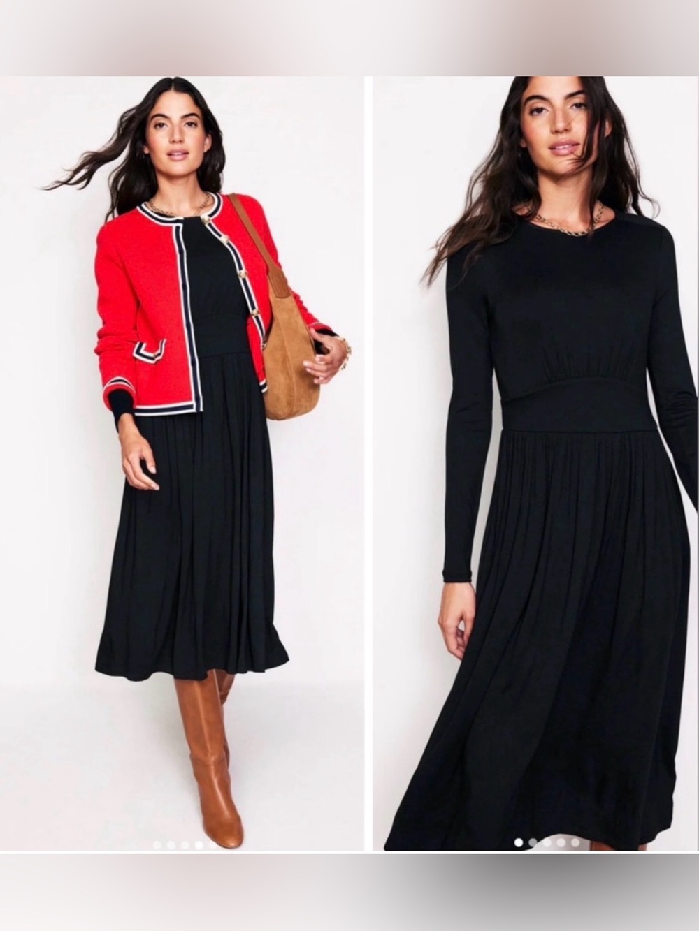 🆕 Boden Thea Short Jersey Dress Solid Black Stretchy LBD Minimalist Classic 10P